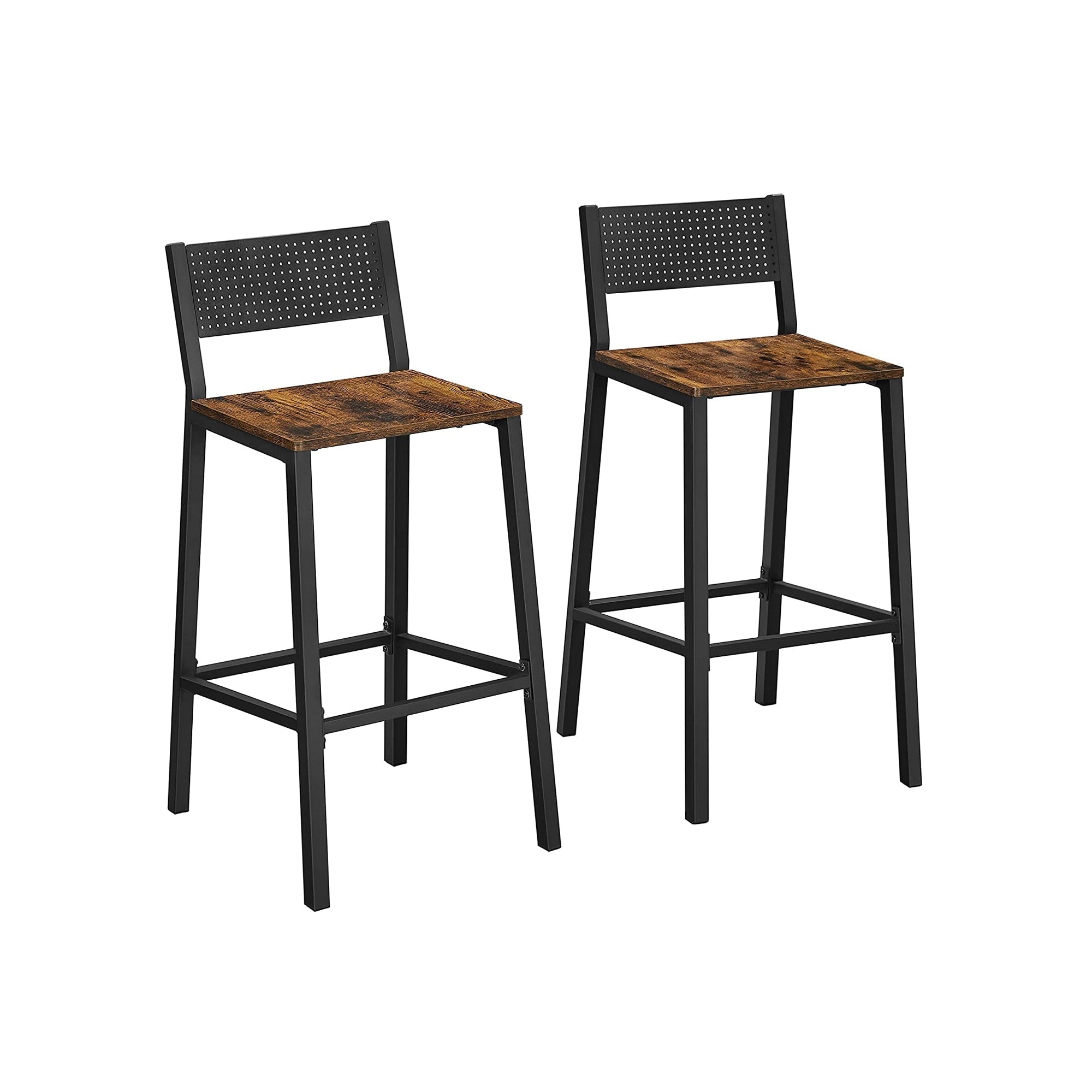 Bar stools - Set of 2 - Kitchen chairs - Vintage Brown