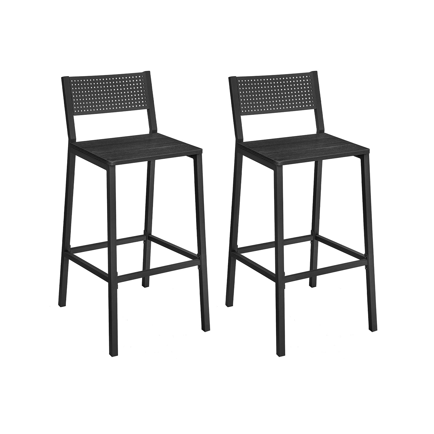 Bar stools-Industrial Design-Set of 2-Anthracite black