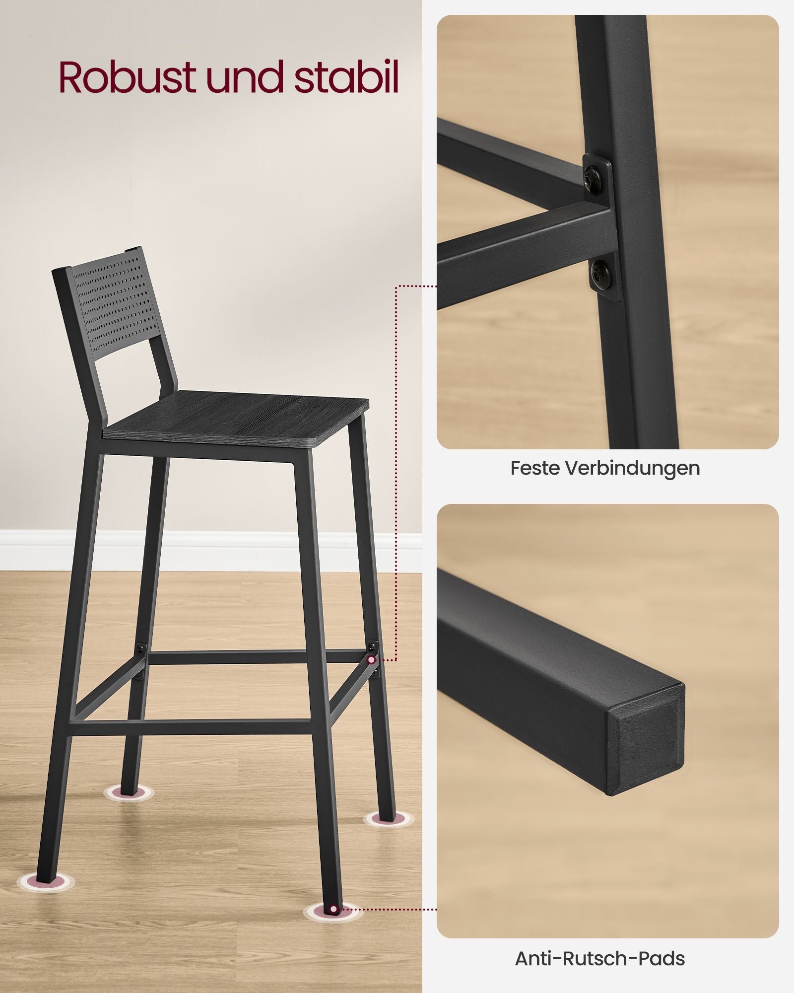 Bar stools-Industrial Design-Set of 2-Anthracite black