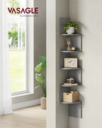 Wall shelf with 5 shelves for plants and CDs