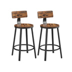 Bar stools - Set of 2 - Industrial Design - Vintage Brown / Black