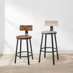 Bar stools - Set of 2 - Industrial Design - Vintage Brown / Black