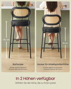 Bar stools set of 2 - high stools - Bent backrest - Breakfast bar