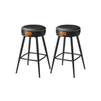 Bar stool set of 2 65 cm high ink -black