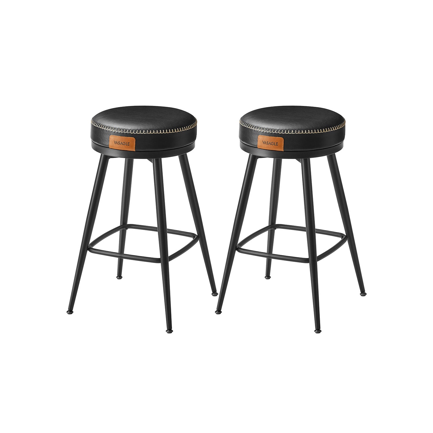 Bar stool set of 2 65 cm high ink -black