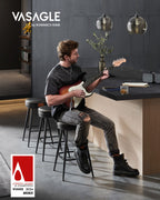 Bar stool set of 2 65 cm high ink -black