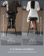 Bar stool set of 2 65 cm high ink -black