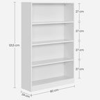Bookcase - 4 levels - Adjustable shelves