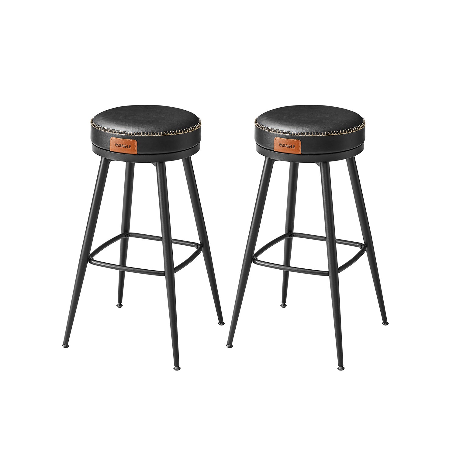 Bar stool set of 2 76 cm high caramel brown