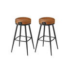 Bar stool set of 2 76 cm high caramel brown
