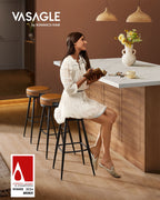 Bar stool set of 2 76 cm high caramel brown