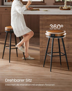 Bar stool set of 2 76 cm high caramel brown