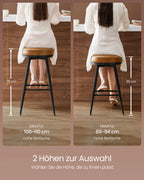 Bar stool set of 2 76 cm high caramel brown