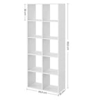 Bookcase - Living room cabinet - Storage cupboard - With 10 compartments - White