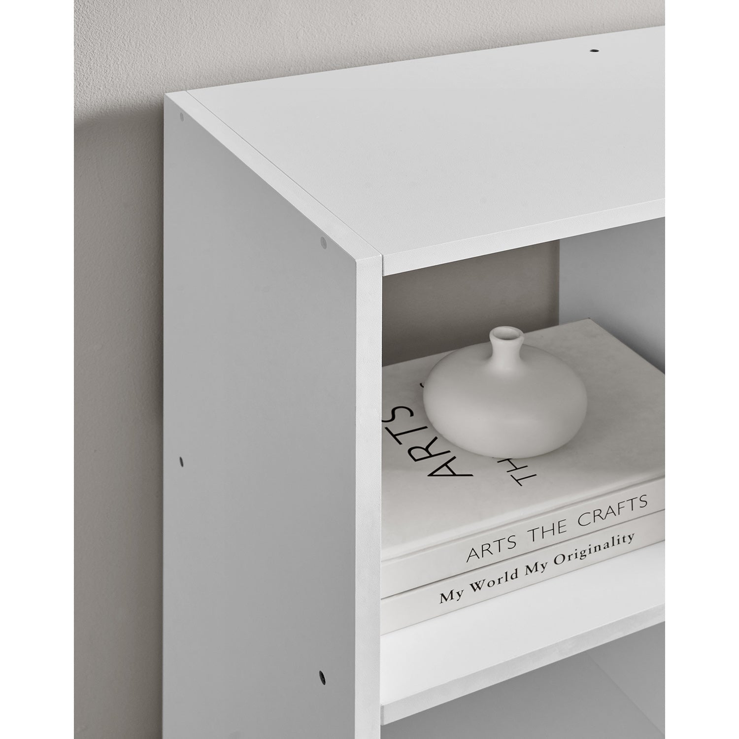 Bookcase - Living room cabinet - Storage cupboard - With 10 compartments - White