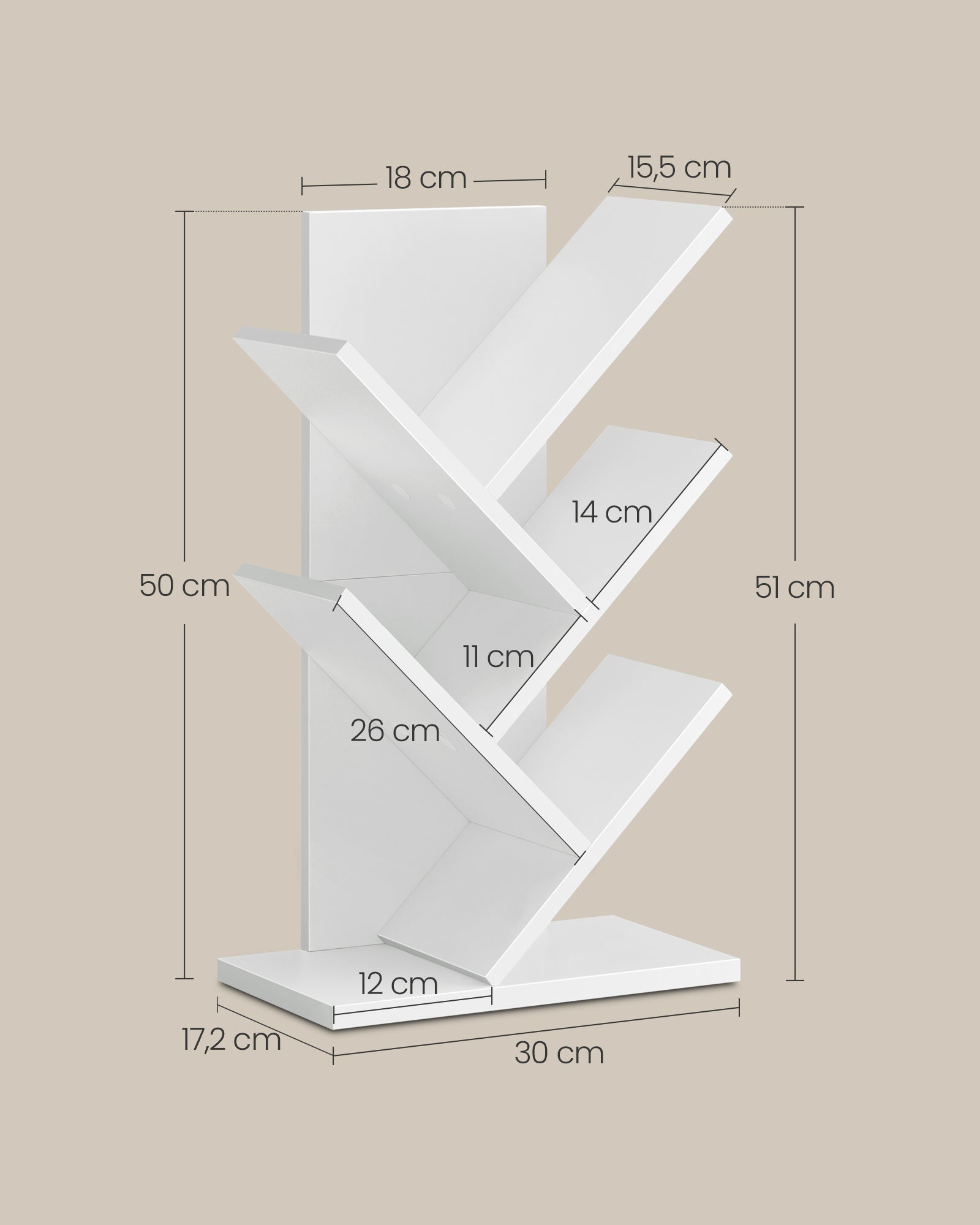 Bookcase - Tree form - Space -saving - Wolkwit