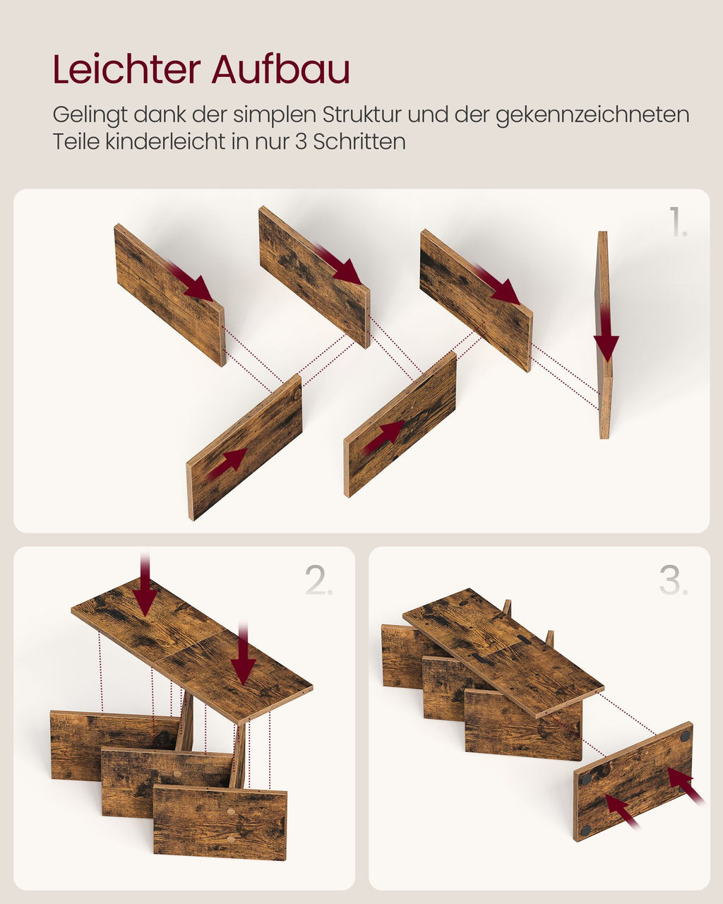 Bookcase - Tree form - Space -saving - Vintage Brown