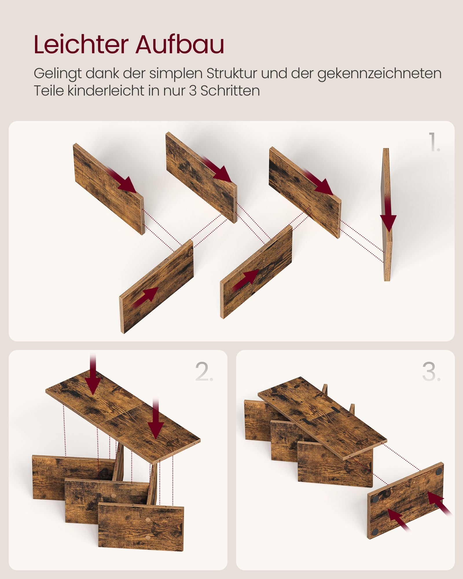 Bookcase - Tree form - Space -saving - Vintage Brown