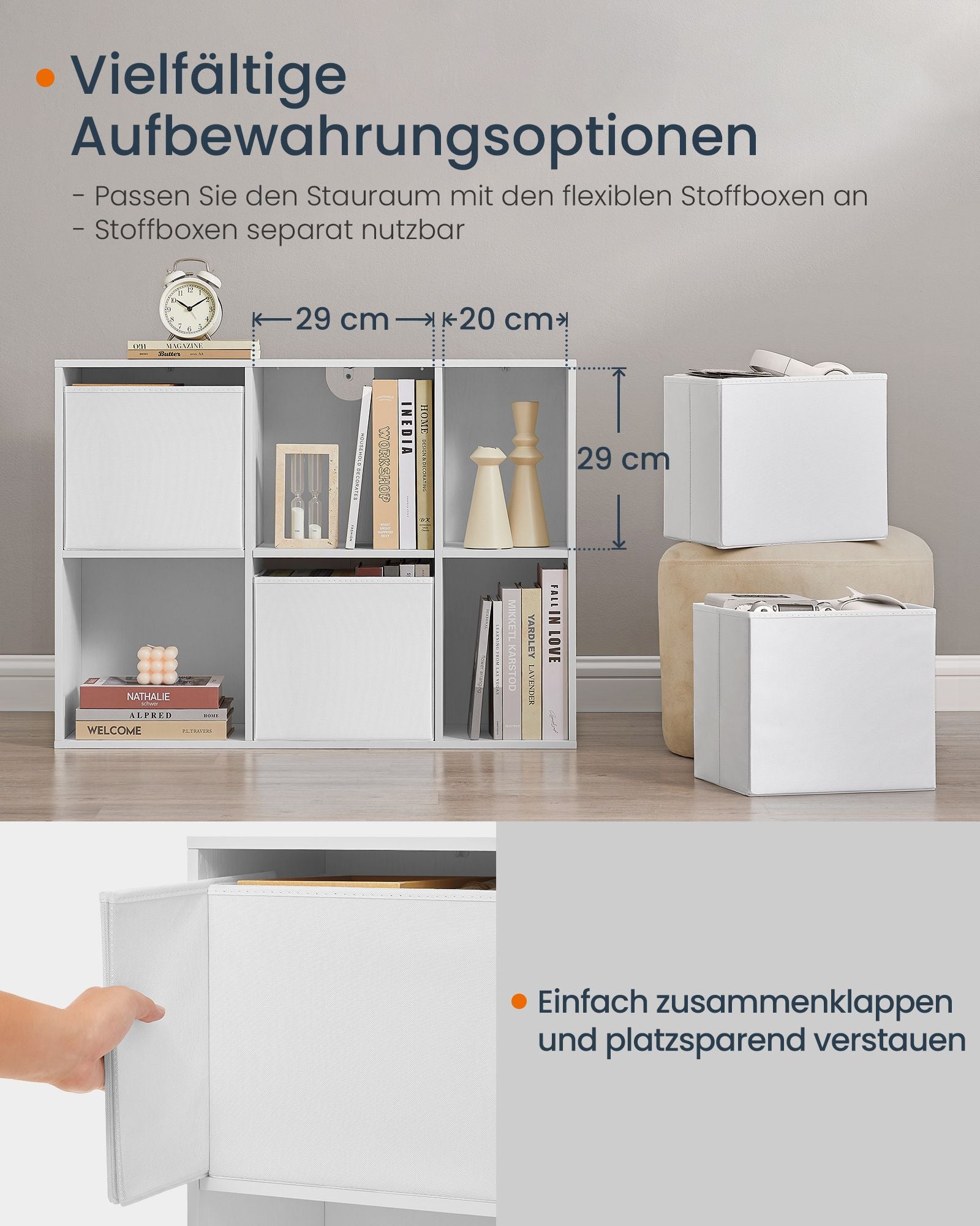 Bookcase with 6 compartments 27 x 83 x 61.6 cm Snow White