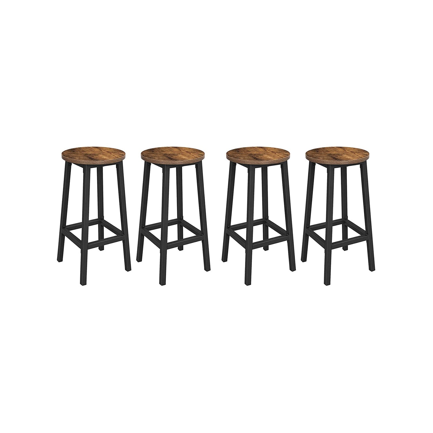 Bar stools - Set of 4 - Industrial Design - Brown / Black