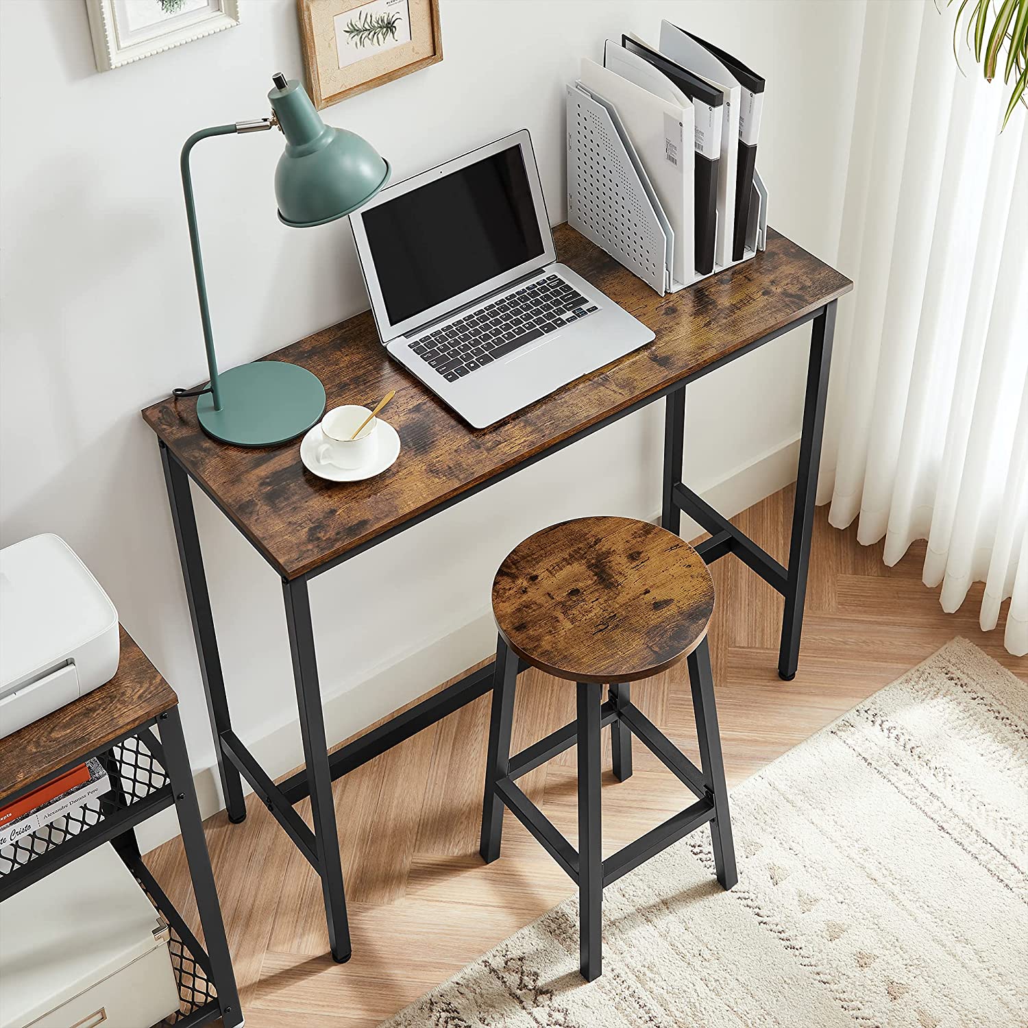 Bar stools - Set of 4 - Industrial Design - Brown / Black