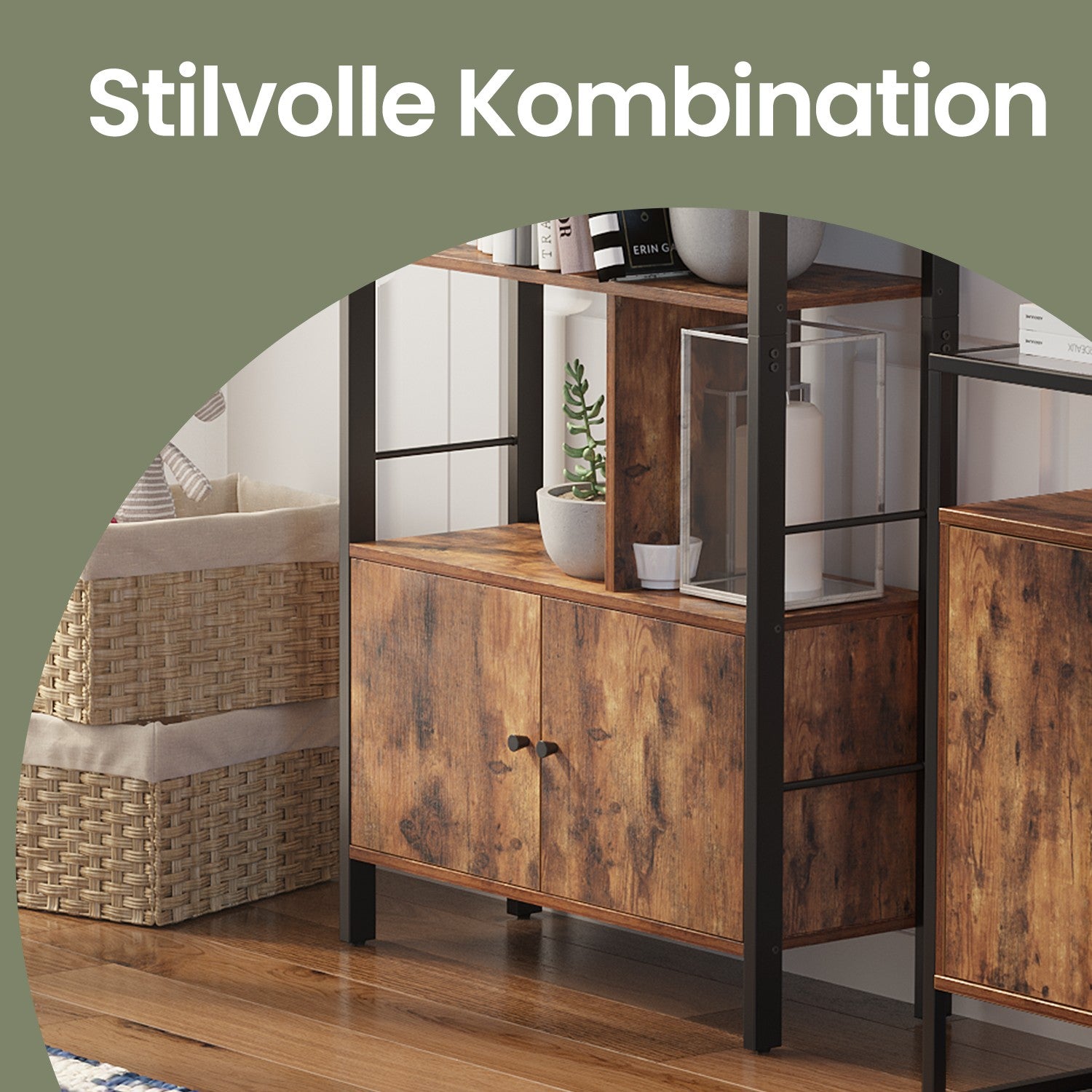Bookcase - with 4 shelves, compact and stylish
