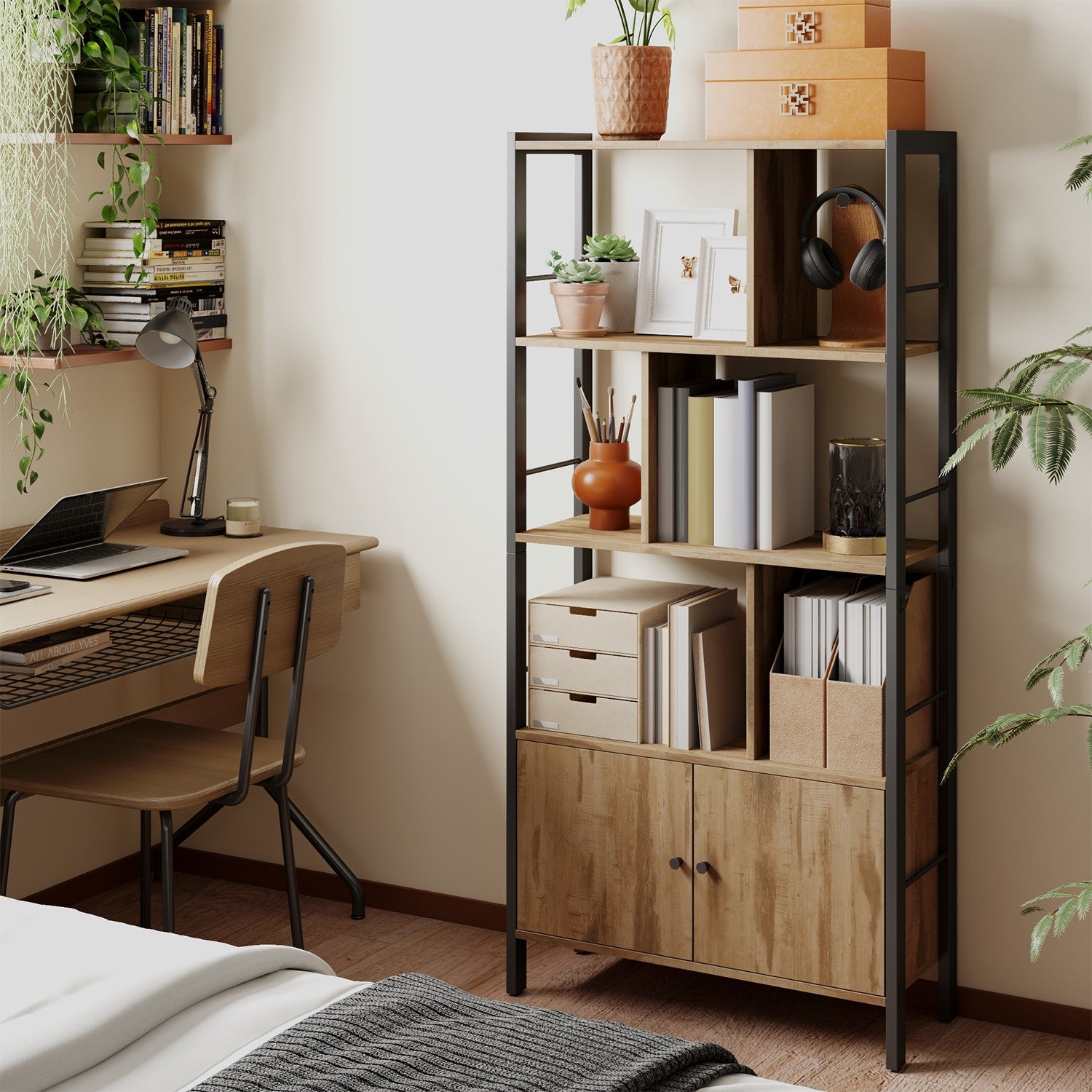Bookcase - with 4 open shelves, Modern Design