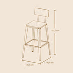 Bar stools - Set of 2 - with backrest