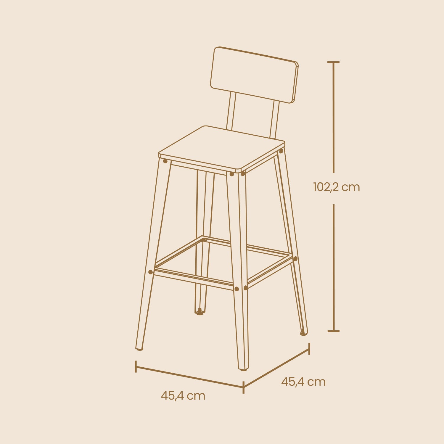 Bar stools - Set of 2 - with backrest