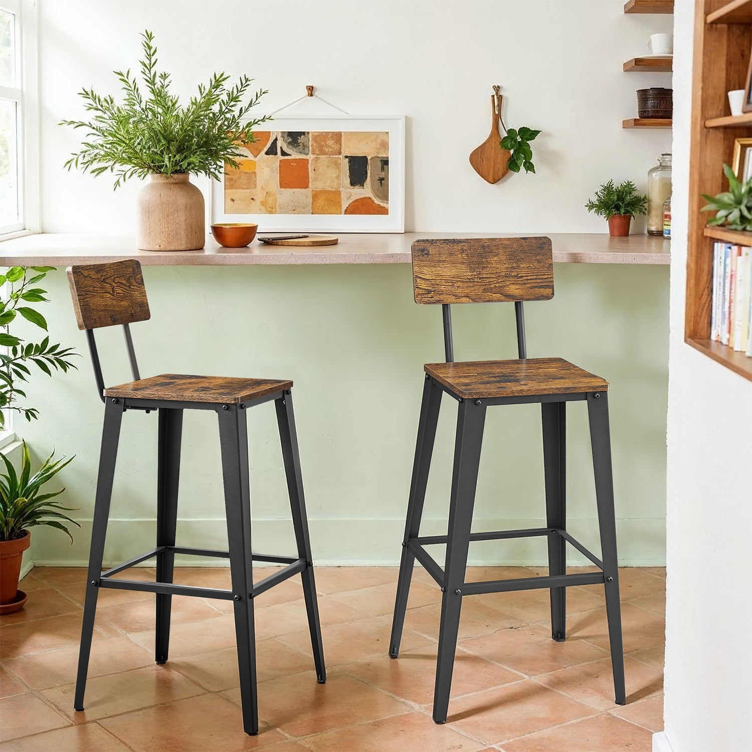 Bar stools - Set of 2 - with backrest