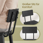 Bar stools - Set of 2 - with backrest - Esszwart - ink -black