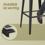 Bar stools - Set of 2 - with backrest - Esszwart - ink -black