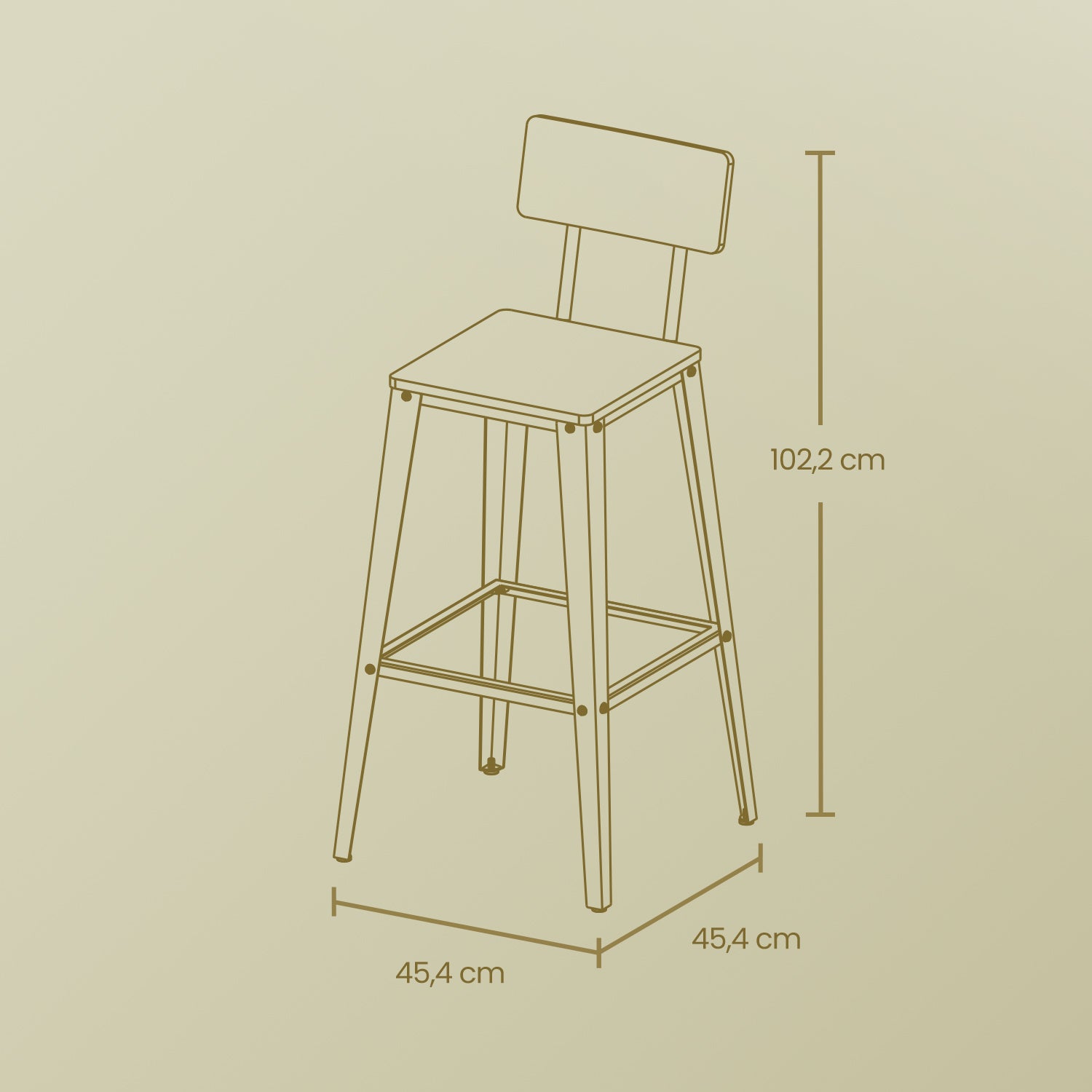 Bar stools - Set of 2 - with backrest - Esszwart - ink -black