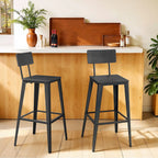 Bar stools - Set of 2 - with backrest - Esszwart - ink -black