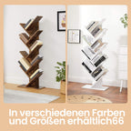 Bookcase - 9 levels in tree shape, space -saving corner board