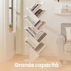Bookcase - 9 levels in tree shape, space -saving corner board