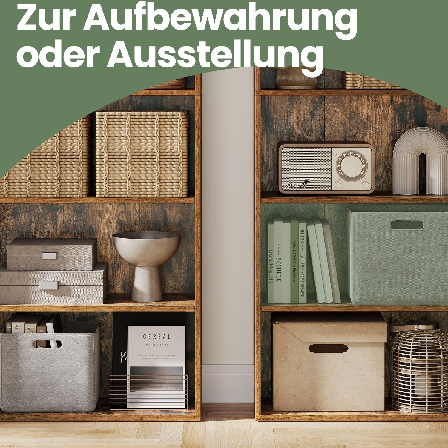 6-layer bookcase in Scandinavian style, standing shelf for living room