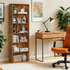 6-layer bookcase in Scandinavian style, standing shelf for living room