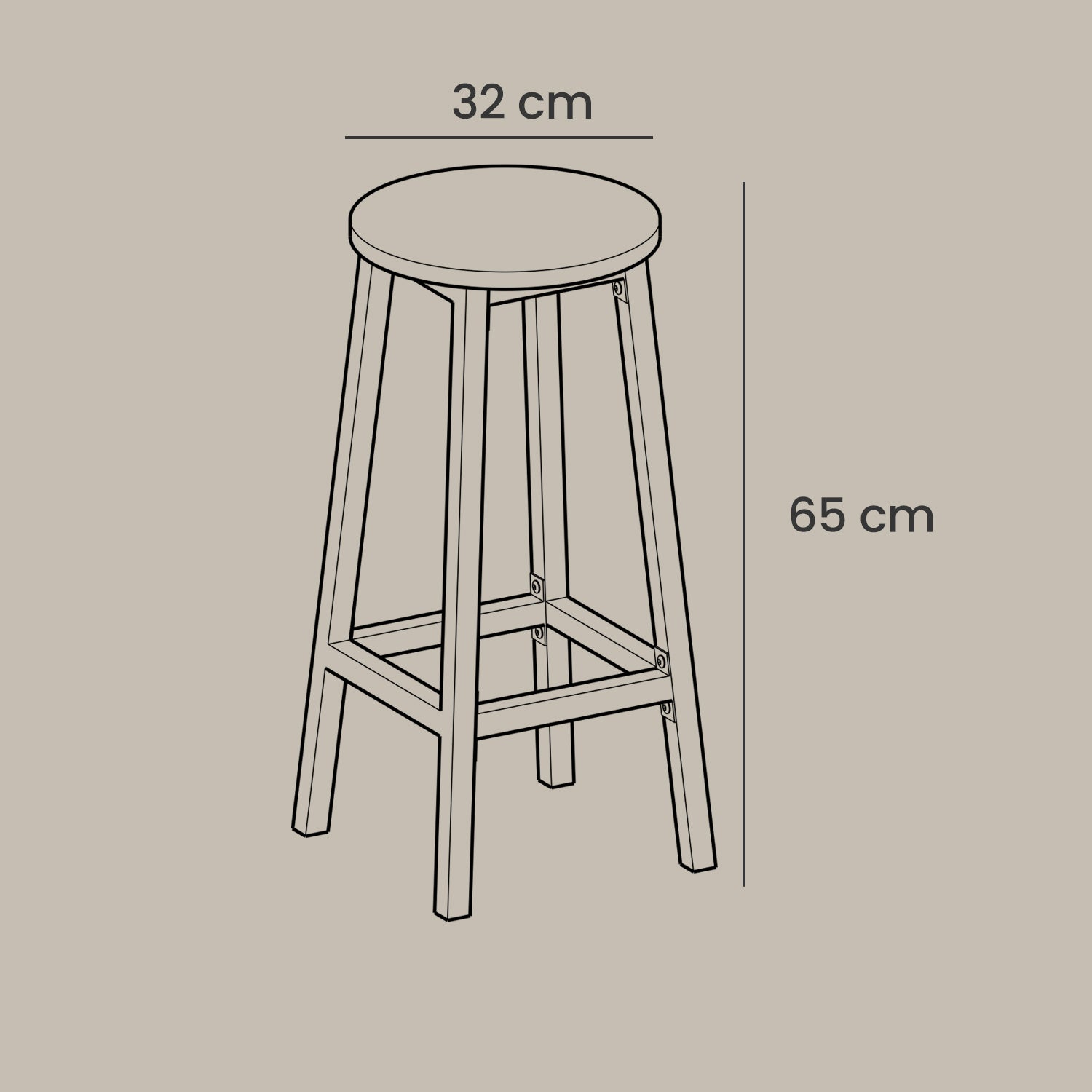 Bar stool - with steel frame
