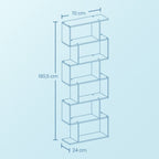 Bookcase with 6 levels, detached plank, office board for presentation