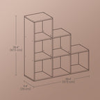 Bookcase with 6 compartments, open plank, boarding board
