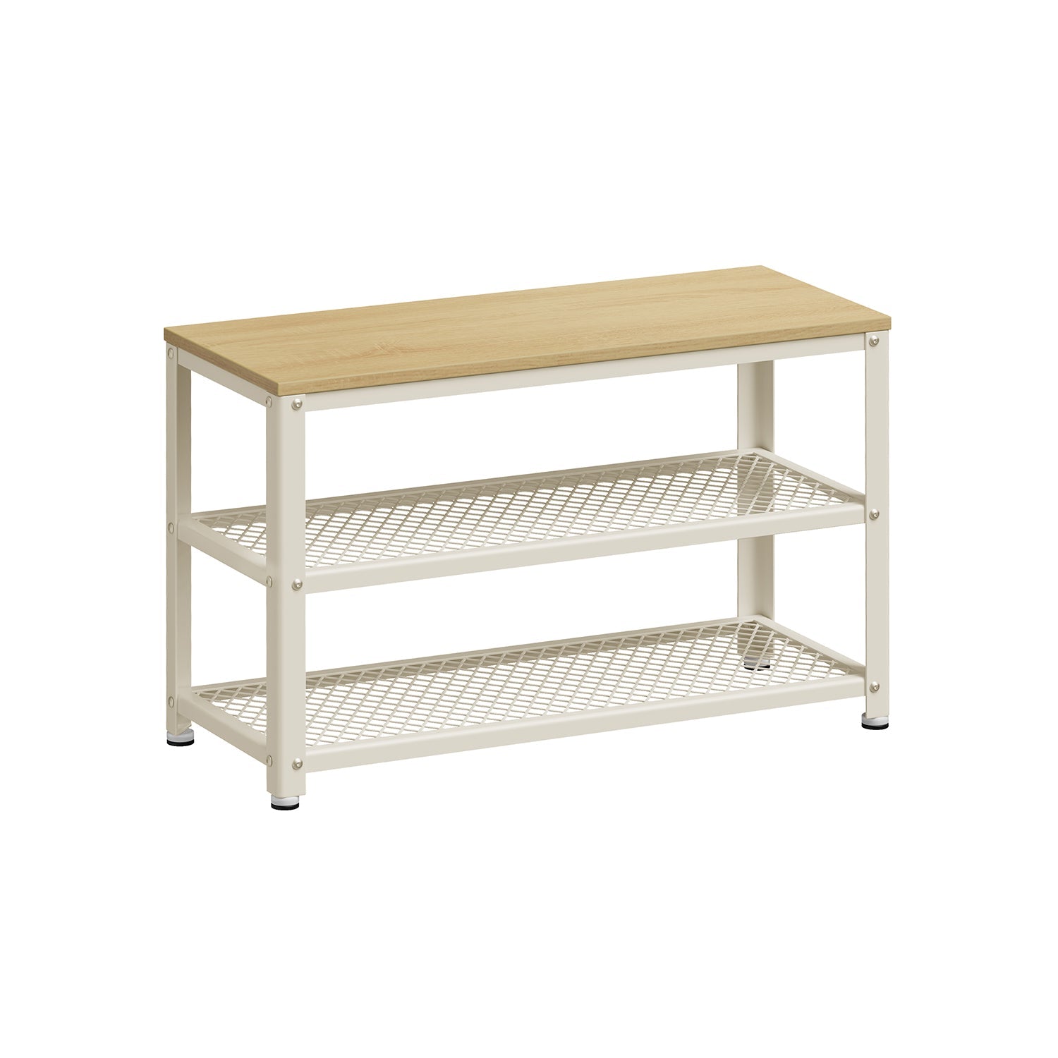 Shoe bench - 2 shelves - 73 x 30 x 45 cm - Brown/Black