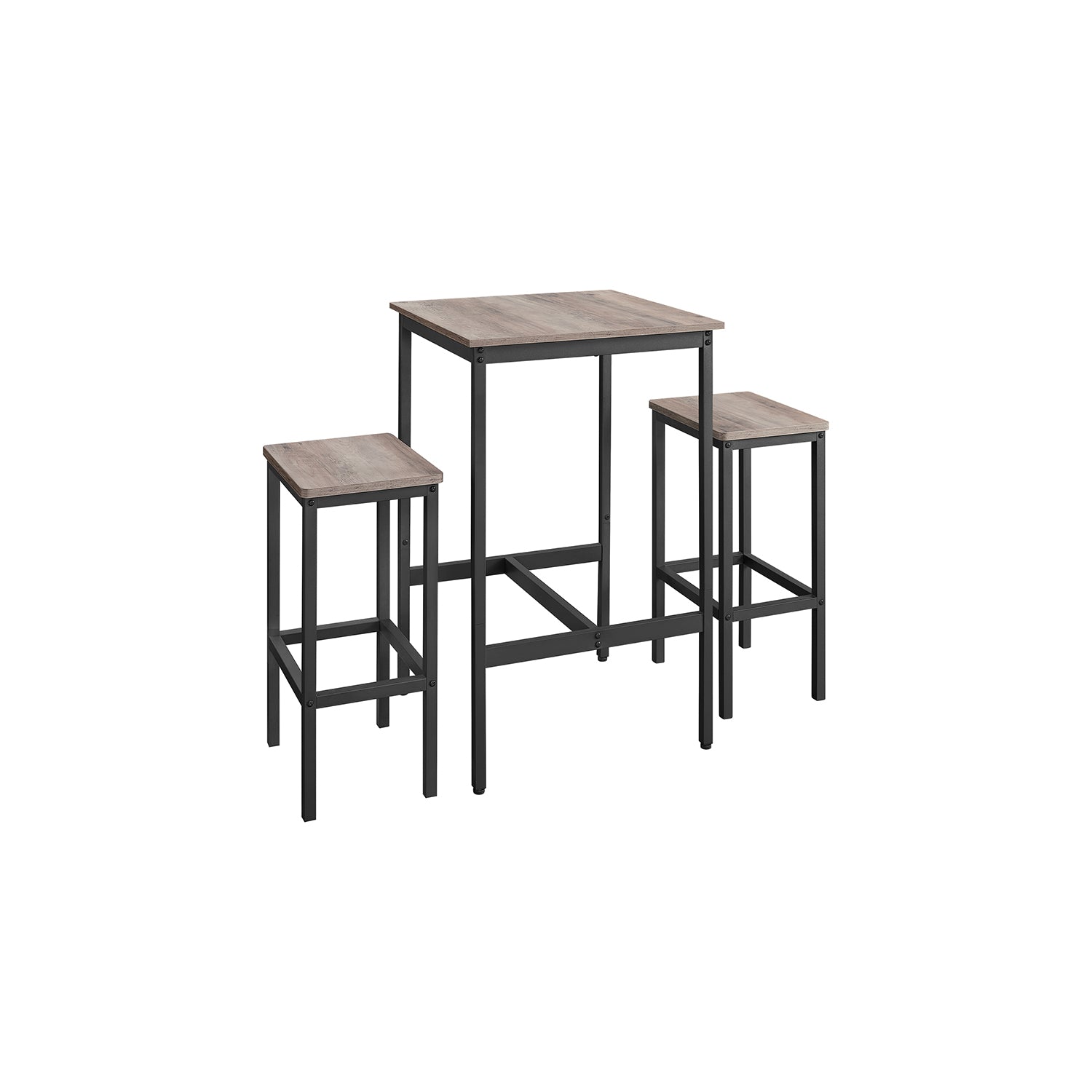 Bar table-with 2 chairs-kitchen-greige spotted-ink black