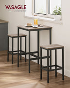 Bar table-with 2 chairs-kitchen-greige spotted-ink black