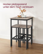 Bar table-with 2 chairs-kitchen-greige spotted-ink black