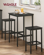 Bar table with 2 chairs-kitchen-ebony black-ink black