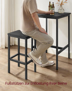 Bar table with 2 chairs-kitchen-ebony black-ink black