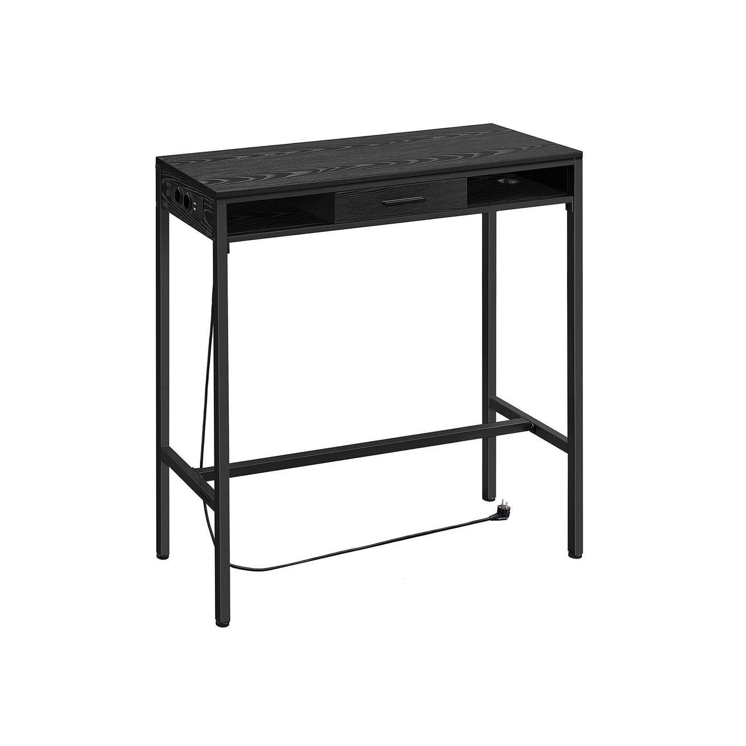 Bar table with charging station and drawer 40 x 99.8 x 104.6 cm