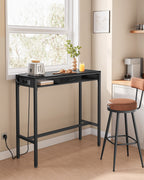 Bar table with charging station and drawer in Ebony Black