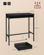 Bar table with charging station and drawer in Ebony Black